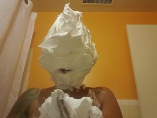 Shaving cream on face. A fun custom I did with real reaction