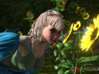 Beautiful young fairies fucked by lustful man bull in fairy forest