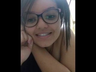 Touching herself and moaning quietly so her parents don't hear her