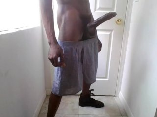 Training my big black dick to jump high...4 cumshots!