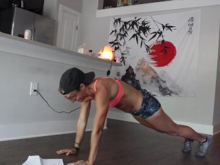 Strip to HIIT Naked Workout led by fitness model