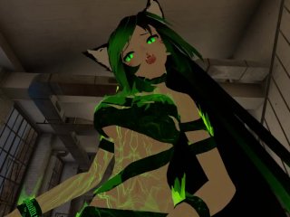 Cat Girl only in Ribbons Bondage gives Sexy Lap Dance Hump (POV)