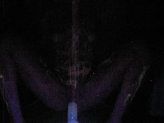 Young Amateur Rides A Huge Glow In The Dark Dildo