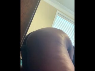 Phat ass taking back shots from big dildo creamy finish
