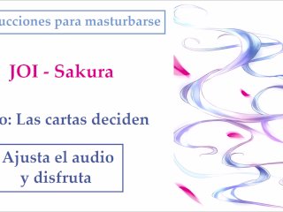 JOI Español hentai, Sakura, Instrucciones para masturbarse. Reto: Cartas.