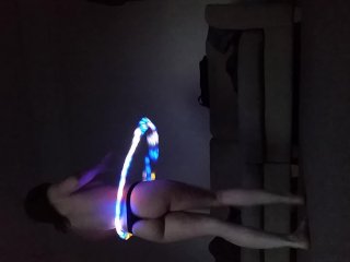 Topless sexy LED HOOP Dance Raven Ivee