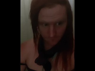 Anal Cherry pop in public restroom