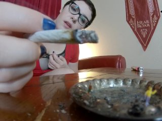 Giantess Uses Tiny Men as Ashtray