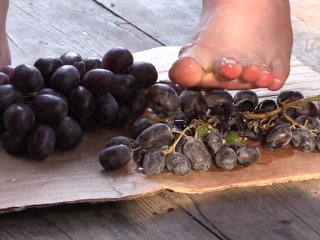 crush grapes with bare feet