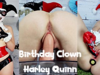Harley Quinn Birthday Clown TEASER OmankoVivi Creampie Panty Stuffing Clown