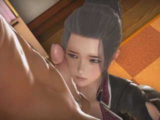 (3D Porn)(3D Hentai) Passionate handjob and blowjob by a pretty girl