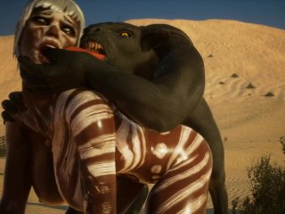 Girl Fucks with the devil and kisses with a lesbian (Game Wildlife)