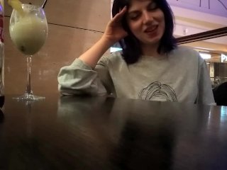 Went to a cafe with a remote control vibrator. (Moscow-City)