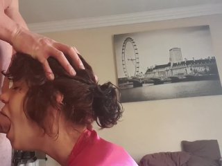 Girl getting deep throat facefucked and gags on the cock