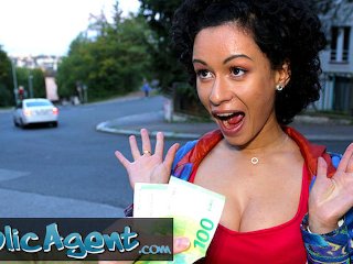 Public Agent Russian Stacy Bloom with hairy pussy fucked outdoors