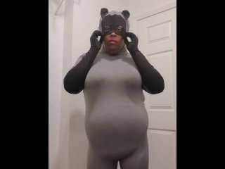 Catwoman playing with her pussycat