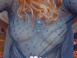 Cum on Big Natural Tits & Long Red Hair  Mesh Bodysuit Ginger Teen Amateur