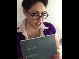 Milf Librarian complains to you for late books.
