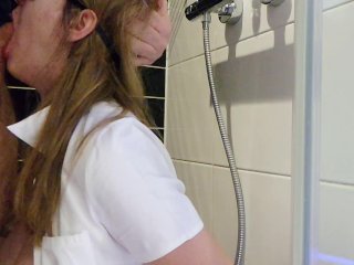 Submissive Amateur Milf Sloppy Deepthroat with Cumshot
