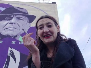 INHALE 13 Gypsy Dolores Smoking Fetish with Leonard Cohen/ Montreal murals