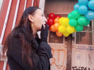 INHALE 17 smoking with balloons - Gypsy Dolores smoking fetish series