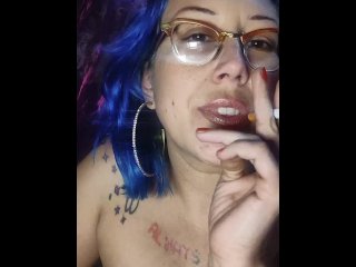 Pretty Face Close Up Smoking Fetish Lots of Cig Dangling Lighting