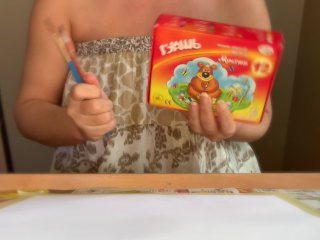 BOOBIE ART 1 - ABSTRACT PAINTING WITH LARGE BOOBS