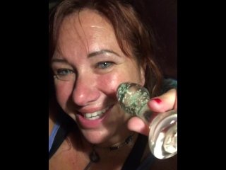 Cougar just had her big ass fucked still horny anal glow toy disappearing