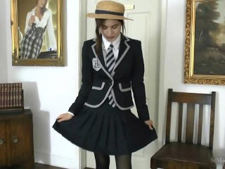 St Mackenzie's - Lola Strips as She Teases You with Her Smart Uniform