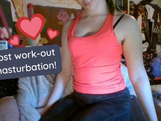 Post-workout masturbation and pissing through trousers