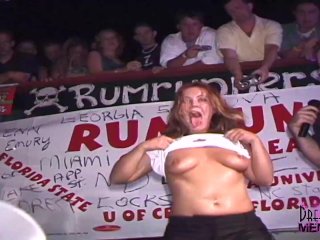Hot Coeds Bare Tits & Ass In Crowd Roaring Wet T Contest Part 1