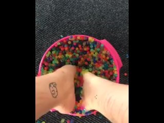 Messy squishy foot play