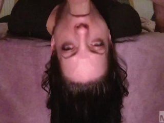 60FPS MiGia gets face destroyed from messy mouth fuck (close , upside down)