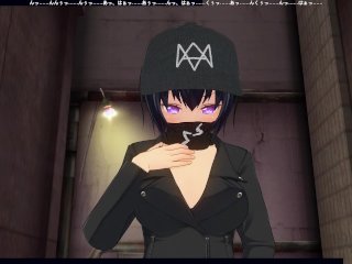 3D HENTAI Watch Dogs: Legion girl masturbating outdoors