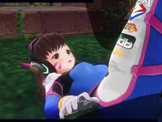 3D HENTAI DVA from Overwatch fucking in the garden