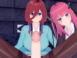 The Quintessential Quintuplets POV Threesome Sex with Miku and