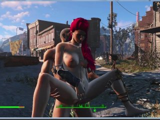 Red-haired Alice. Sex adventure of a beautiful girl in the Fallout 4 world  Porno game