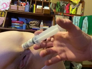 Small teen gets milk and cock in her ass!