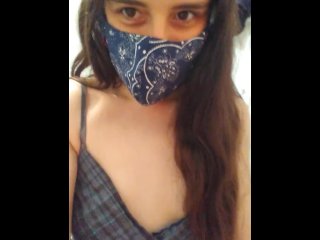 Cute Dress Nasty Gross Facemask Fetish Hairy Pussy Camgirl Pees Toilet & Uses Face Mask Toilet Paper