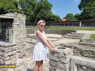BUSTY BLONDE STEP MOM GOES to the ROMAN RUINS with HER STEPSON LEARNS SOMETHING NEW!
