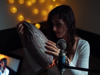 ASMR with pillow (stroke, bite, scratch, rub)