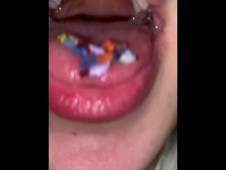 Giantess plays with her tiny people. Vore