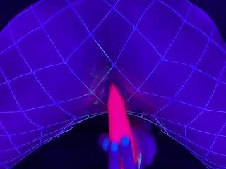 ASMR self-pleasuring under a blacklight with my hands, vibrator, and glow in the dark lube