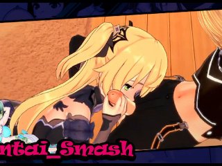 Genshin Impact - Fischl gives Aether a blowjob, then does 69. Gets cum on face.