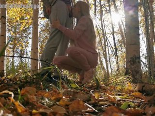 Giving the boy a blowjob in the woods.  VIDEO  TRAILER