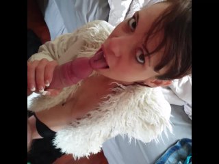 petite skinny girl loves sucking cock and giving hand jobs