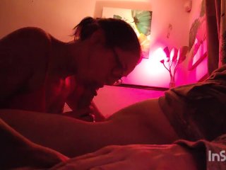 Slow sensual blowjob gaming interruption blooper and cumshot