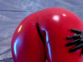Hot PVC teasing, fetish beautiful video. Mistress in red vinyl clothing.
