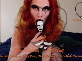 Redhead Goth fucks ass with Marilyn Manson Dildo PT1 - TheGoddessOfLust