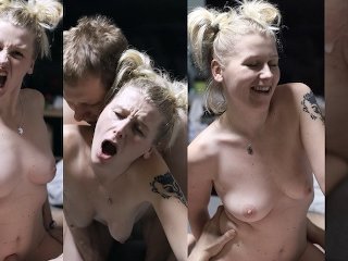 Horny blonde teen girl wants to get pregnant, man has no choice and needs creampie